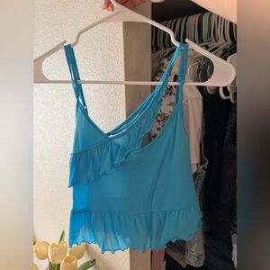 Urban Outfitters Bright Blue Ruffle Camisole